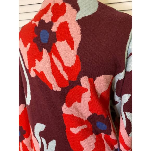 ANTHROPOLOGIE Embroidered floral Long OS Open Long Sweater Red
Cotton Blend - Picture 4 of 10